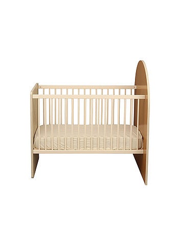 Cuna convertible de 120x60 a 90x190 - decoración en madera de roble sepia, forma de - SAUTHON