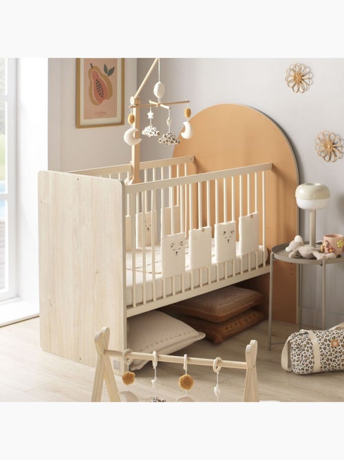Cuna convertible de 120x60 a 90x190 - decoración en madera de roble sepia, forma de - SAUTHON - Kiabi