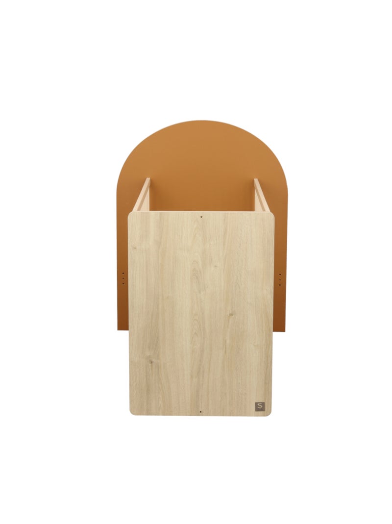 Cuna convertible de 120x60 a 90x190 - decoración en madera de roble sepia, forma de - SAUTHON Marrón caramelo - Kiabi