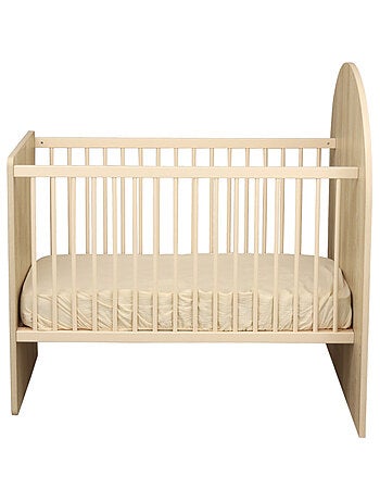 Cuna convertible de 120x60 a 90x190 - decoración en madera de roble sepia, forma de - SAUTHON