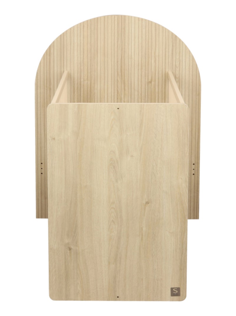 Cuna convertible de 120x60 a 90x190 - decoración en madera de roble sepia, forma de - SAUTHON Marrón - Kiabi