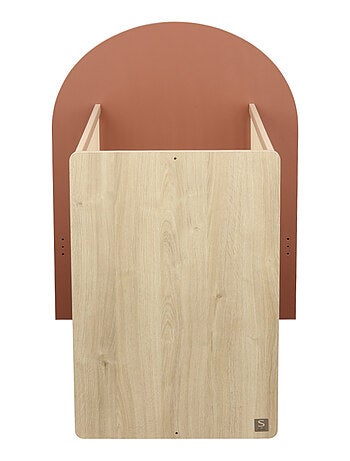 Cuna convertible de 120x60 a 90x190 - decoración en madera de roble sepia, forma de - SAUTHON