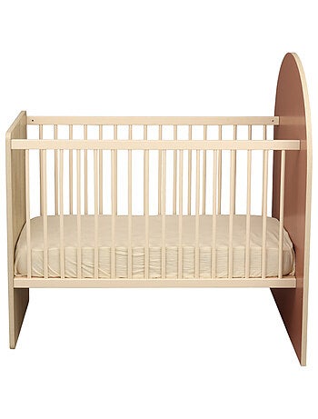 Cuna convertible de 120x60 a 90x190 - decoración en madera de roble sepia, forma de - SAUTHON