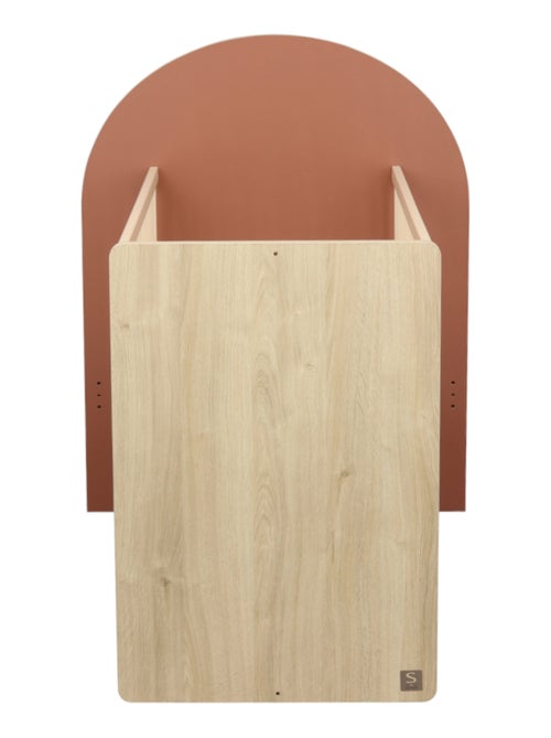 Cuna convertible de 120x60 a 90x190 - decoración en madera de roble sepia, forma de - SAUTHON - Kiabi