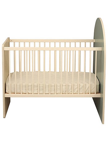 Cuna convertible de 120x60 a 90x190 - decoración en madera de roble sepia, forma de - SAUTHON