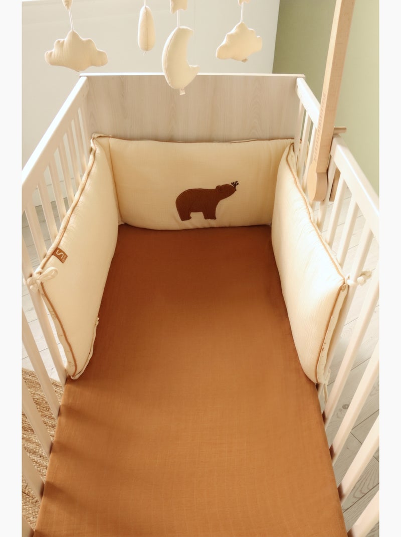 Cuna de 120 x 60 cm con patas - acabado en madera de haya - SAUTHON Beige - Kiabi