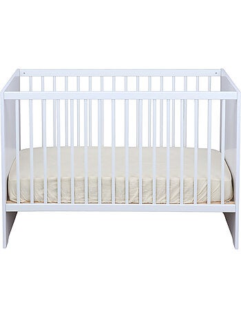 Cuna de 120 x 60 con cabeceros de paneles blancos - BABYPRICE