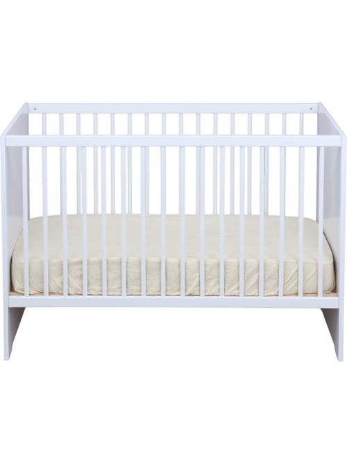 Cuna de 120 x 60 con cabeceros de paneles blancos - BABYPRICE - Kiabi