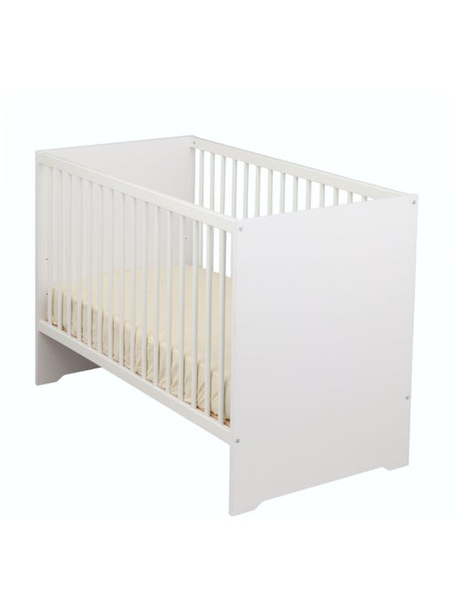 Cuna de 120 x 60 con cabeceros lacados en blanco y somier - BABYPRICE - Kiabi