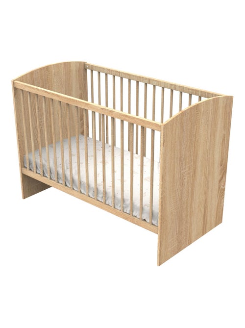 Cuna de 120 x 60 con cabeceros redondeados de madera decorada en roble - SAUTHON - Kiabi Cuna de 120 x 60 con cabeceros redondeados de madera decorada en roble - SAUTHON - Kiabi