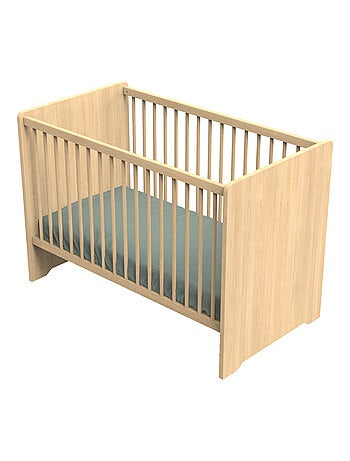 Cuna de 120 x 60 con cabeceros redondeados de madera decorada en roble - SAUTHON