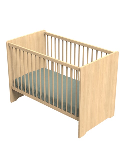 Cuna de 120 x 60 con cabeceros redondeados de madera decorada en roble - SAUTHON - Kiabi