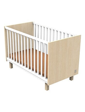 Cuna de 120x60 con patas de roble aterciopelado y balaustres - SAUTHON