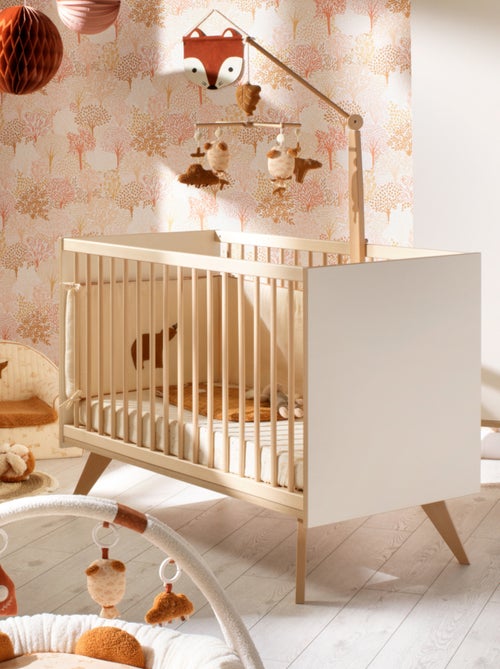 Cuna de bebé 120x60 con barrotes y patas, con decoración color - SAUTHON - Kiabi