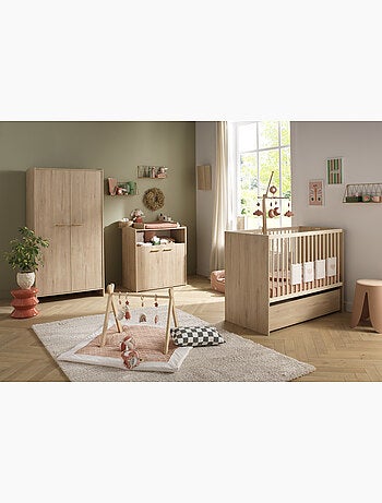 Cuna de bebé de 60 x 120, ampliable a 90 x 190, con acabado en madera de - SAUTHON