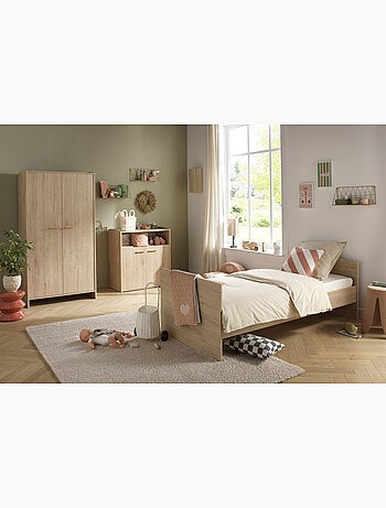 Cuna de bebé de 60 x 120, ampliable a 90 x 190, con acabado en madera de - SAUTHON