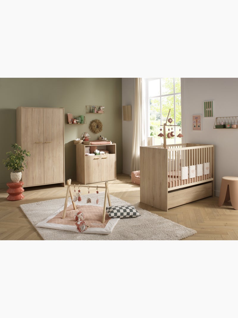 Cuna de bebé de 60 x 120, ampliable a 90 x 190, con acabado en madera de - SAUTHON Marrón - Kiabi
