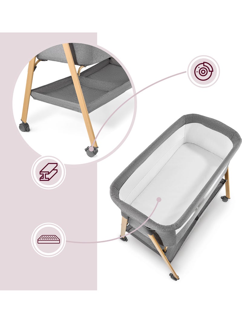 Cuna de bebé independiente con colchón y cama de viaje plegable – hypermotion Gris - Kiabi