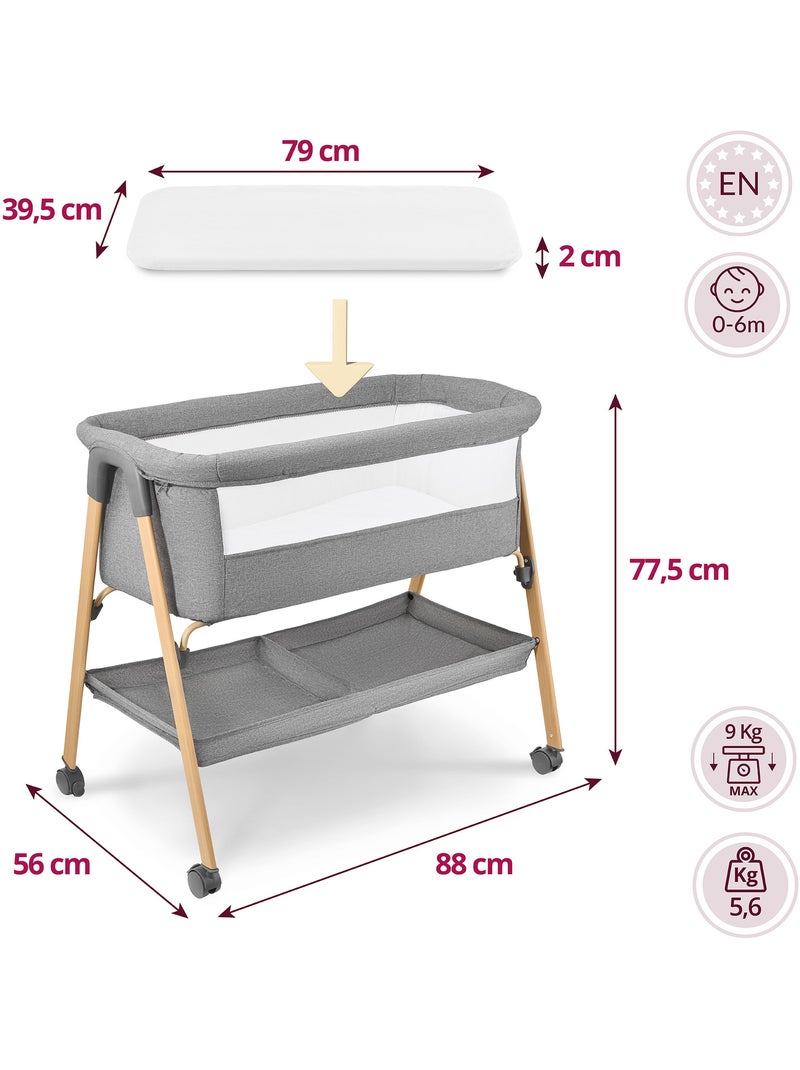 Cuna de bebé independiente con colchón y cama de viaje plegable – hypermotion Gris - Kiabi