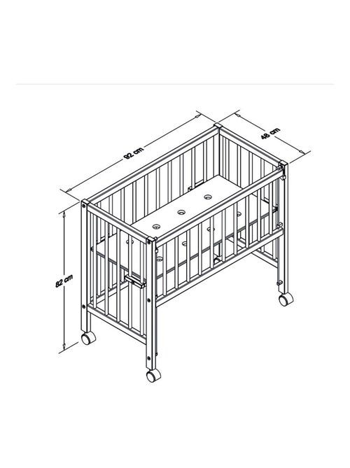 Cuna de colecho con barreras deslizantes, madera natural | Tissi - Kiabi
