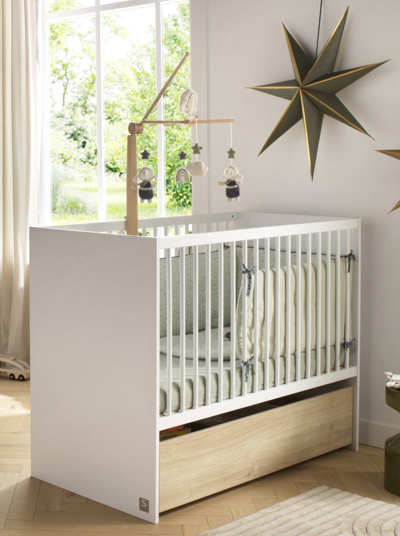 Cuna de láminas 120x60 con cabezales - SAUTHON Blanco - Kiabi