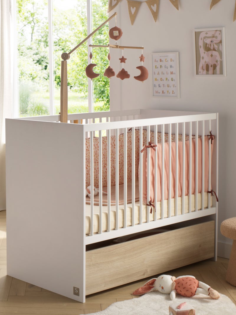 Cuna de láminas 120x60 con cabezales - SAUTHON Blanco - Kiabi