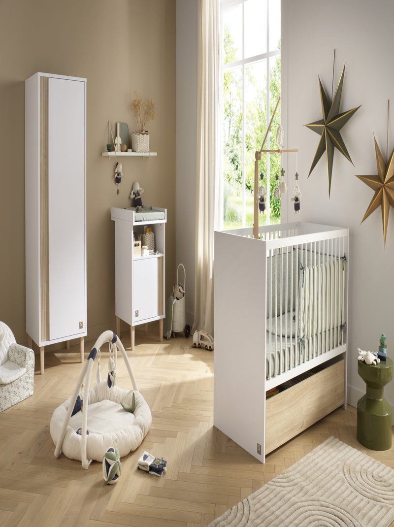 Cuna de láminas 120x60 con cabezales - SAUTHON Blanco - Kiabi