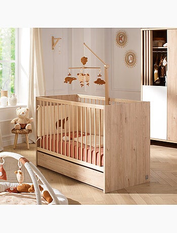 Cuna de madera, 120x60cm, decoración roble - SAUTHON