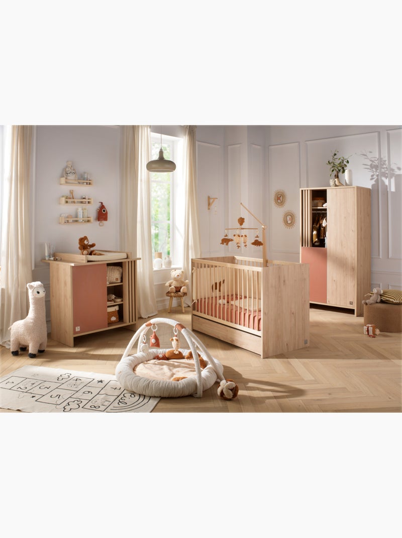 Cuna de madera, 120x60cm, decoración roble - SAUTHON Marrón - Kiabi