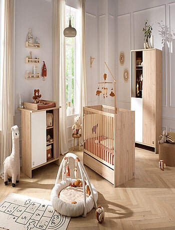 Cuna de madera, 120x60cm, decoración roble suave con - SAUTHON