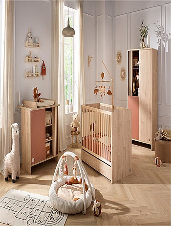 Cuna de madera, 120x60cm, decoración roble suave con - SAUTHON
