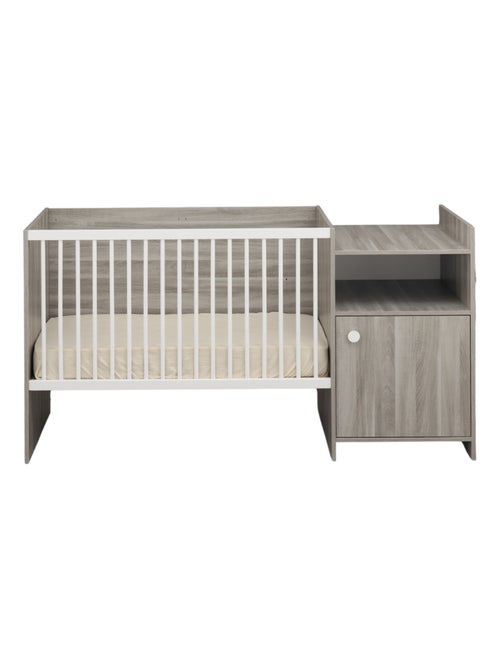 Cuna de madera de 120x60 convertible en 90x190 con cambiador de 1 - BABYPRICE - Kiabi
