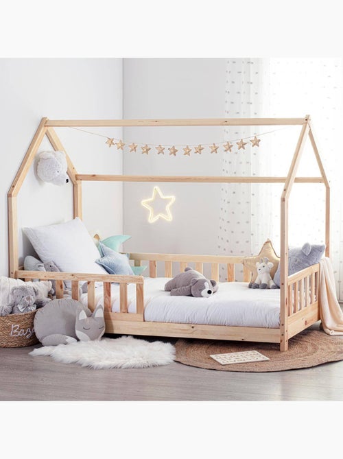 Cuna de madera para niños bosco 90x190cm - Kiabi Cuna de madera para niños bosco 90x190cm - Kiabi