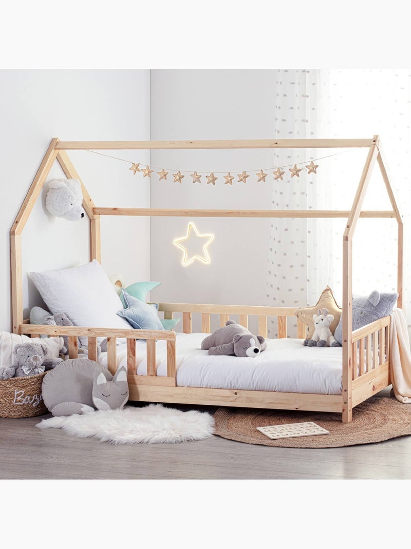Cuna de madera para niños bosco 90x190cm Madera natural - Kiabi