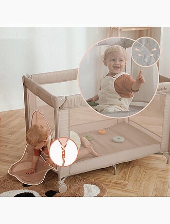 Cuna de viaje 2 en 1 LIONELO Amelie - Parque infantil - Ligera - Ruedas - 0-36 meses - Bolsa incluid