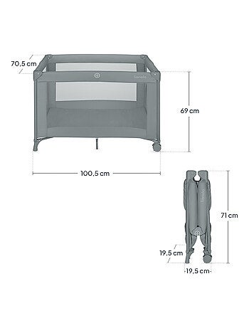Cuna de viaje 2 en 1 LIONELO Amelie - Parque infantil - Ligera - Ruedas - 0-36 meses - Bolsa incluid