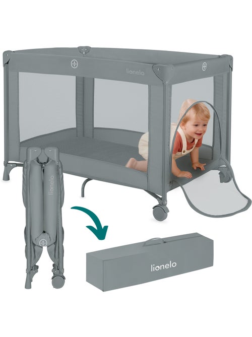 Cuna de viaje 2 en 1 LIONELO Amelie - Parque infantil - Ligera - Ruedas - 0-36 meses - Bolsa incluid - Kiabi
