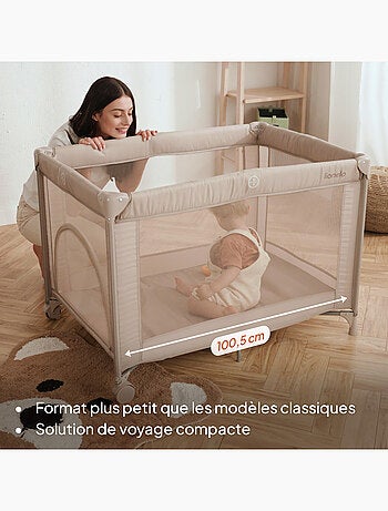 Cuna de viaje 2 en 1 LIONELO Amelie - Parque infantil - Ligera - Ruedas - 0-36 meses - Bolsa incluid