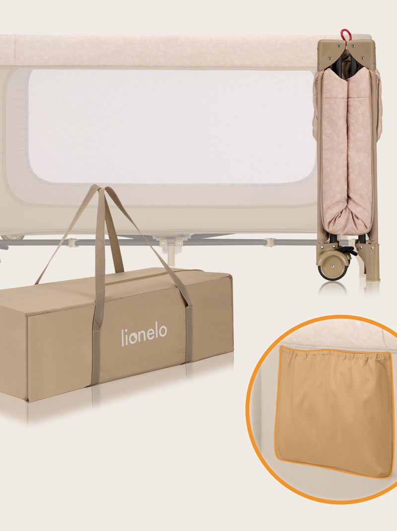 Cuna de viaje 2 en 1 LIONELO Jasmin - Parque infantil - Plegado rápido - Ruedas - 0-36 meses - Bolsi Beige - Kiabi