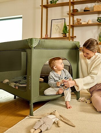 Cuna de viaje 2 en 1 LIONELO Jasmin - Parque infantil - Plegado rápido - Ruedas - 0-36 meses - Bolsi