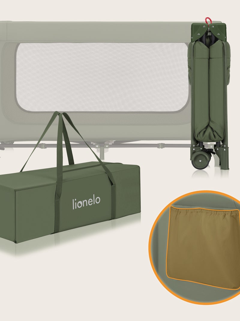 Cuna de viaje 2 en 1 LIONELO Jasmin - Parque infantil - Plegado rápido - Ruedas - 0-36 meses - Bolsi Verde - Kiabi