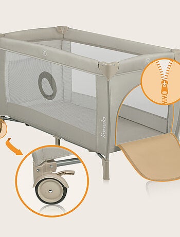 Cuna de viaje 3 en 1 LIONELO Stefi Plus - Parque infantil - Colchón de alta densidad - Ruedas - 0-36