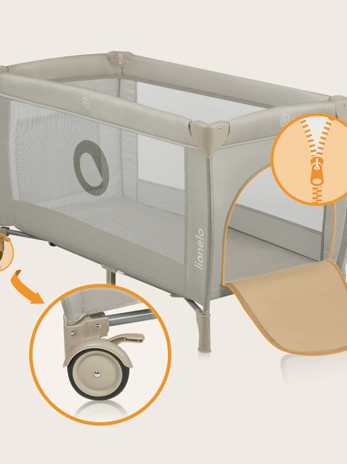 Cuna de viaje 2 en 1 LIONELO Stefi Plus - Parque infantil - Colchón de alta densidad - Ruedas - 0-36 - Kiabi