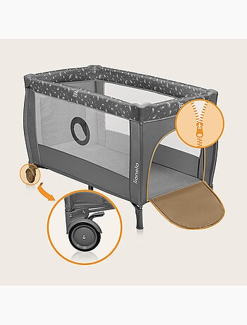 Cuna de viaje 3 en 1 LIONELO Stefi Plus - Parque infantil - Colchón de alta densidad - Ruedas - 0-36