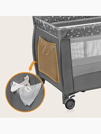 Cuna de viaje 3 en 1 LIONELO Stefi Plus - Parque infantil - Colchón de alta densidad - Ruedas - 0-36