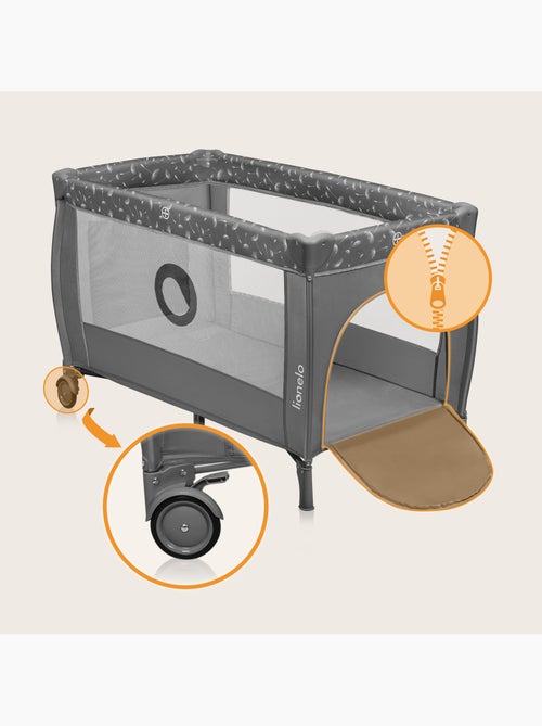 Cuna de viaje 2 en 1 LIONELO Stefi Plus - Parque infantil - Colchón de alta densidad - Ruedas - 0-36 - Kiabi
