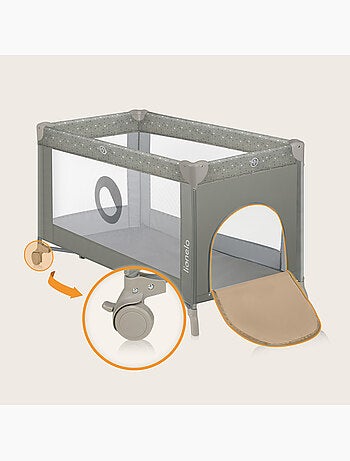 Cuna de viaje 2 en 1 Stefi LIONELO - Parque infantil - 125 x 65 cm - Ruedas - 0-36 meses - Bolsa inc