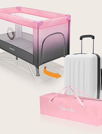 Cuna de viaje 2 en 1 Stefi LIONELO - Parque infantil - 125 x 65 cm - Ruedas - 0-36 meses - Bolsa inc