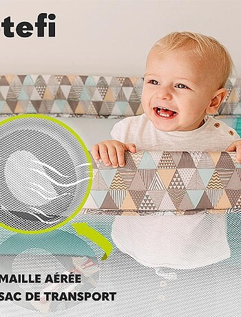 Cuna de viaje 2 en 1 Stefi LIONELO - Parque infantil - 125 x 65 cm - Ruedas - 0-36 meses - Bolsa inc