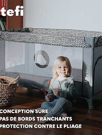 Cuna de viaje 2 en 1 Stefi LIONELO - Parque infantil - 125 x 65 cm - Ruedas - 0-36 meses - Bolsa inc